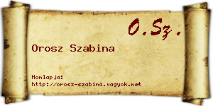 Orosz Szabina névjegykártya